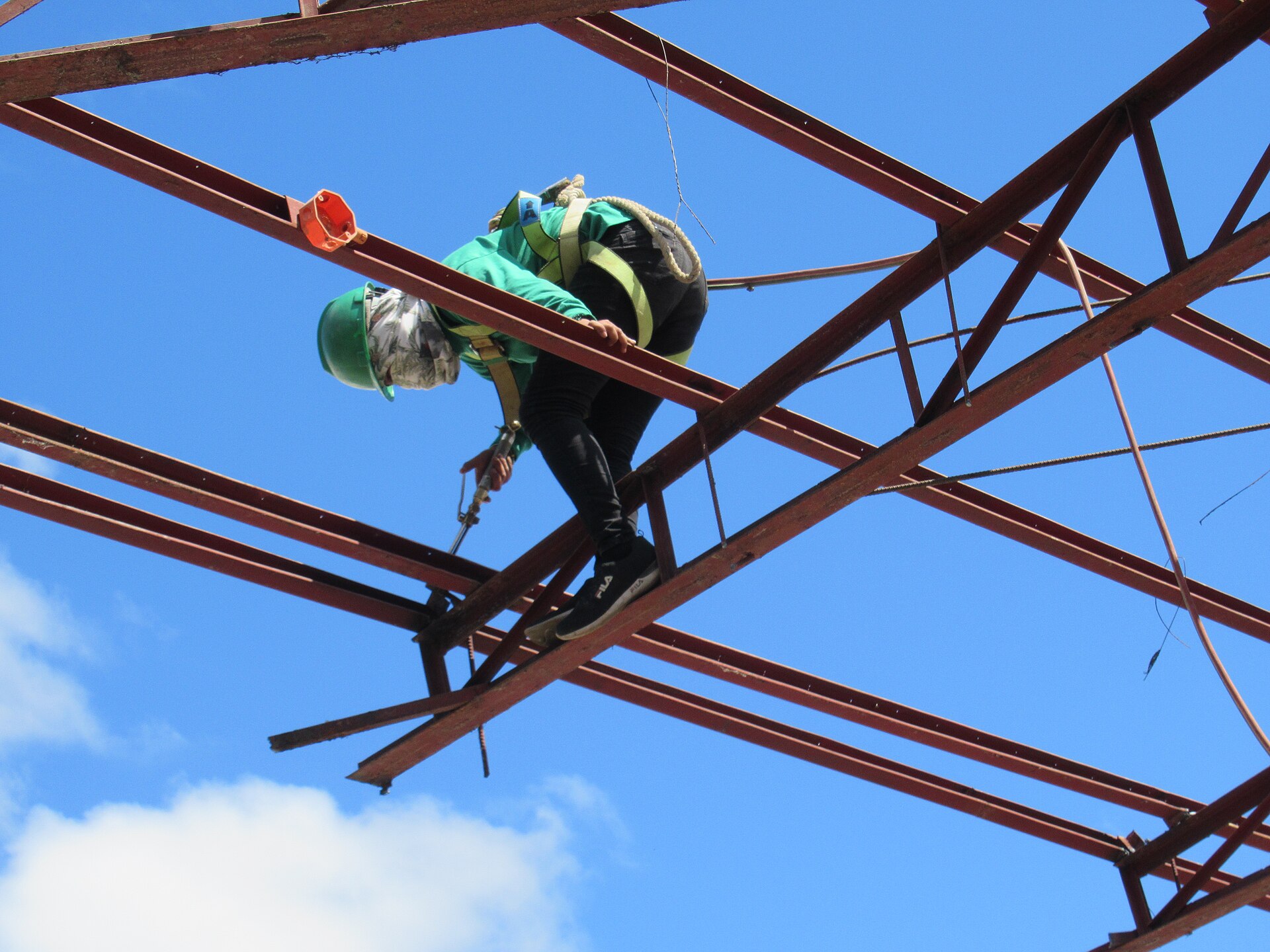Trabajador en obra de construcción