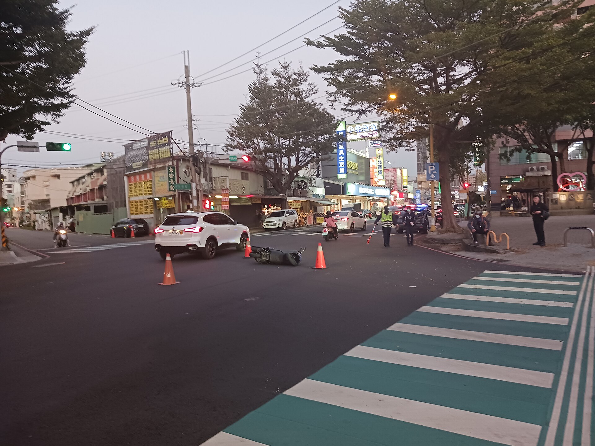 Escena de accidente de motocicleta